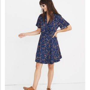 Amaranth wrap dress in moonless floral